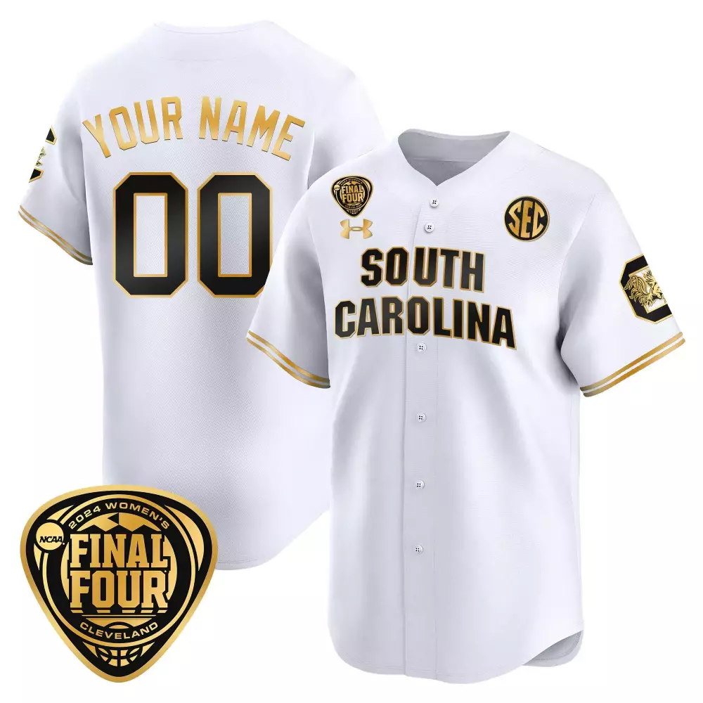white gold youth south carolina gamecocks 2024 final four baseball custom jersey women patch all stitched