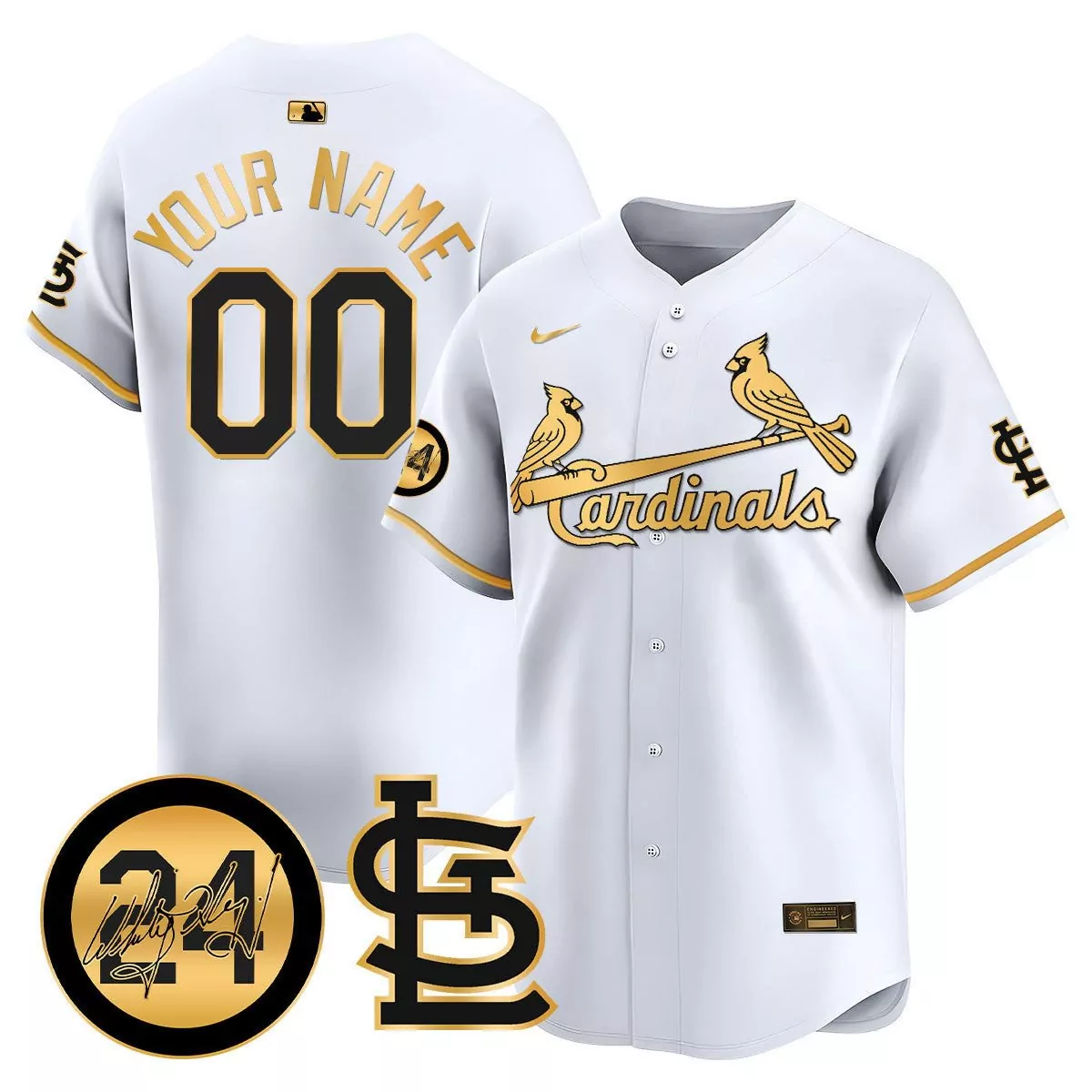 white gold youth st louis cardinals 2024 city connect whitey herzog patch vapor premier limited custom jersey all stitch
