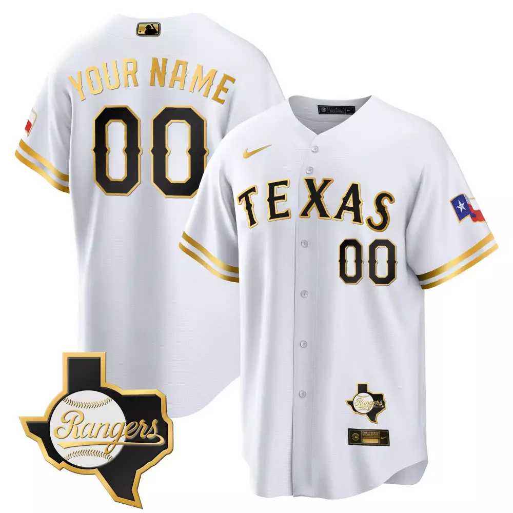 white gold youth texas rangers 2023 cool base custom jersey texas patch all stitched