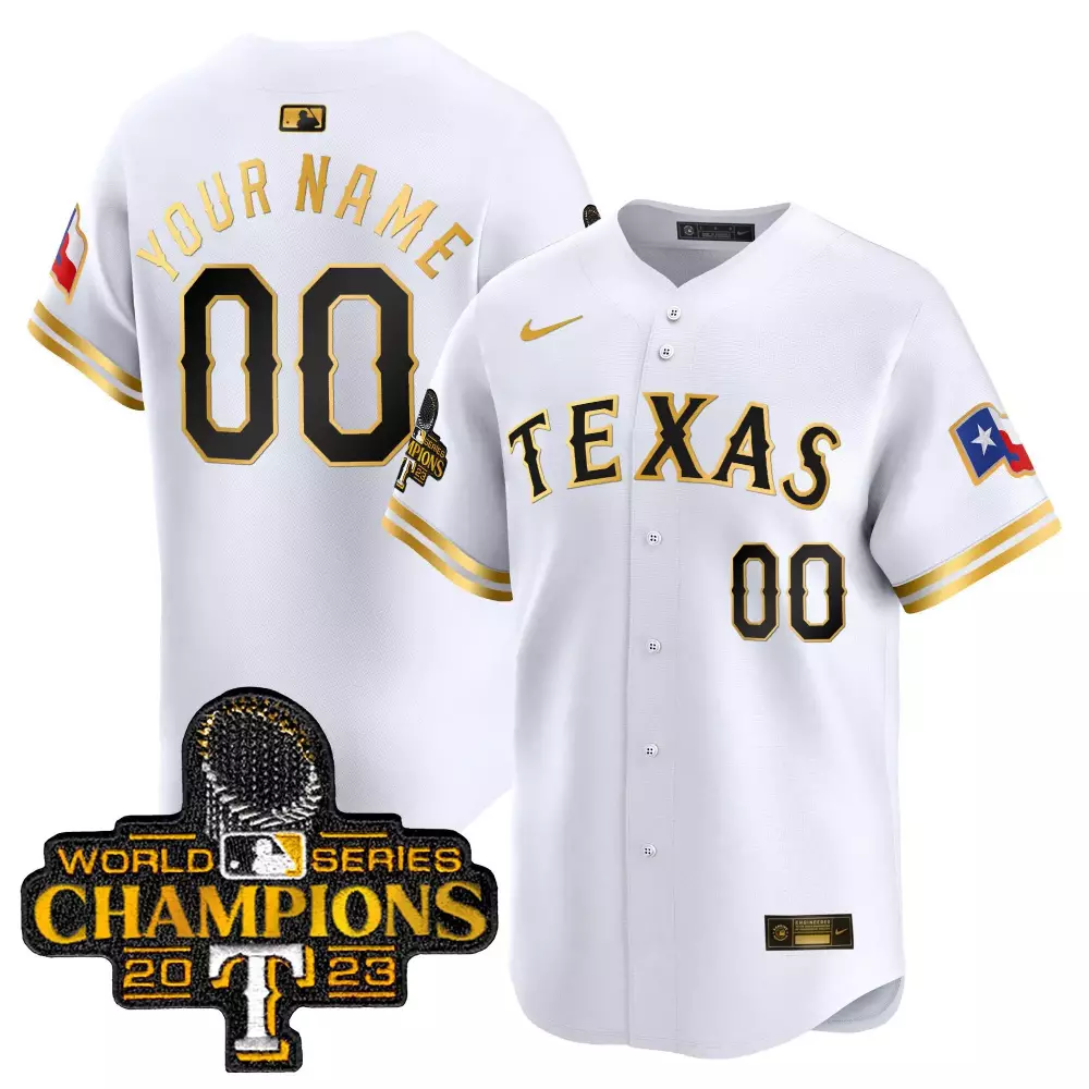 white gold youth texas rangers world series champions vapor premier limited custom jersey all stitched