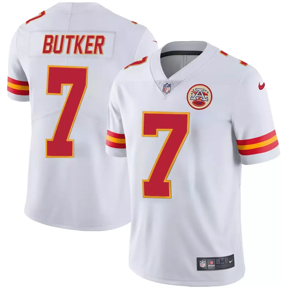 white harrison butker mens kansas city chiefs player vapor jersey all stitched