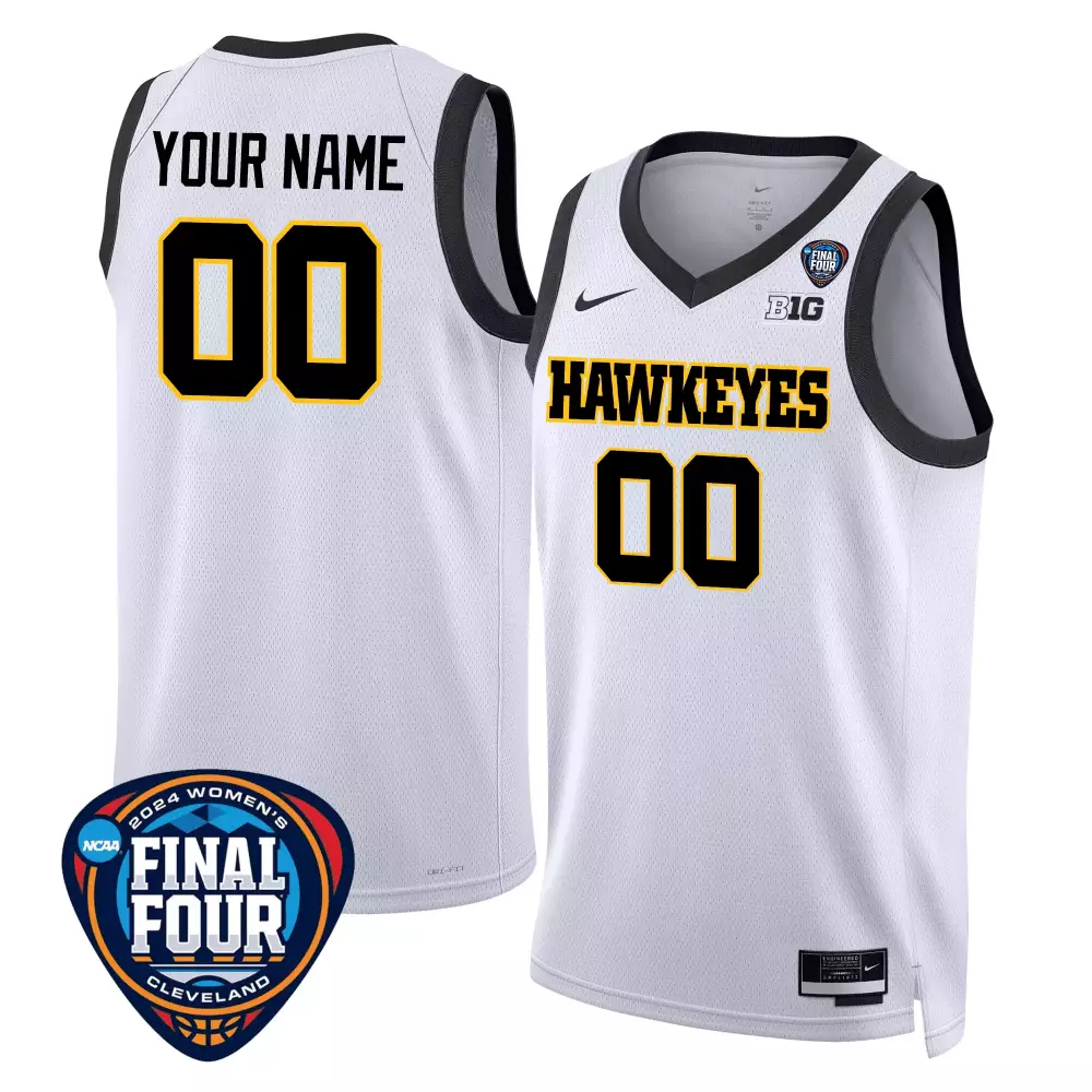 white gold youth iowa hawkeyes 2024 final four baseball custom jersey women patch all stitched