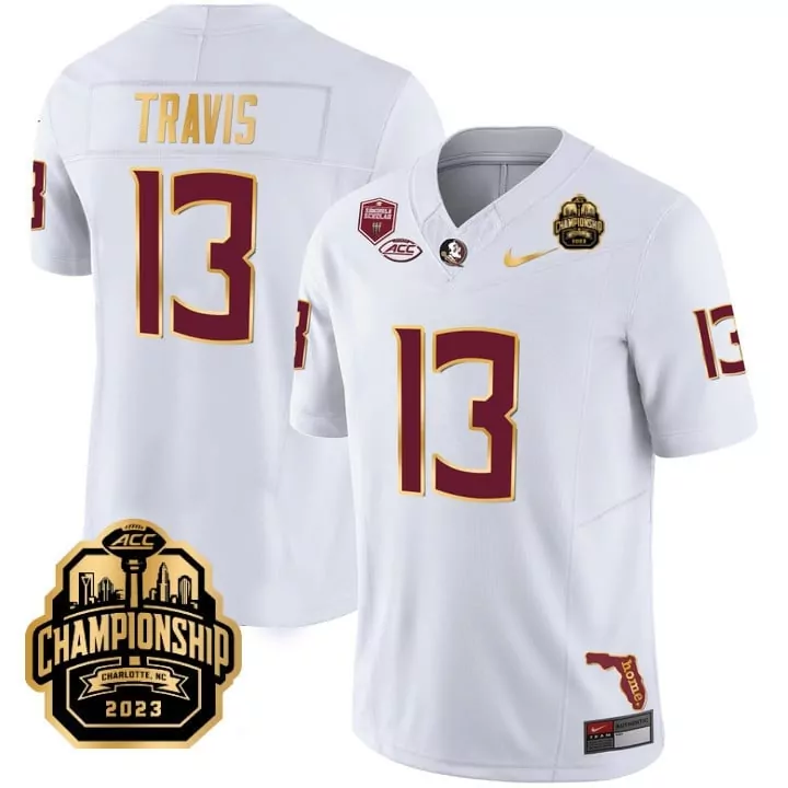 white jordan travis mens florida state seminoles acc champions patch vapor limited gold jersey all stitched