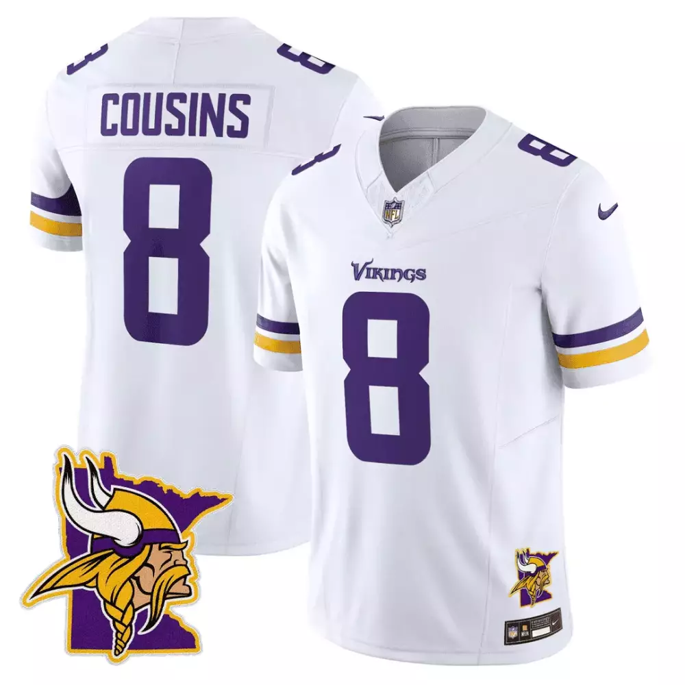 white justin jefferson mens minnesota vikings minnesota map patch limited jersey all stitched