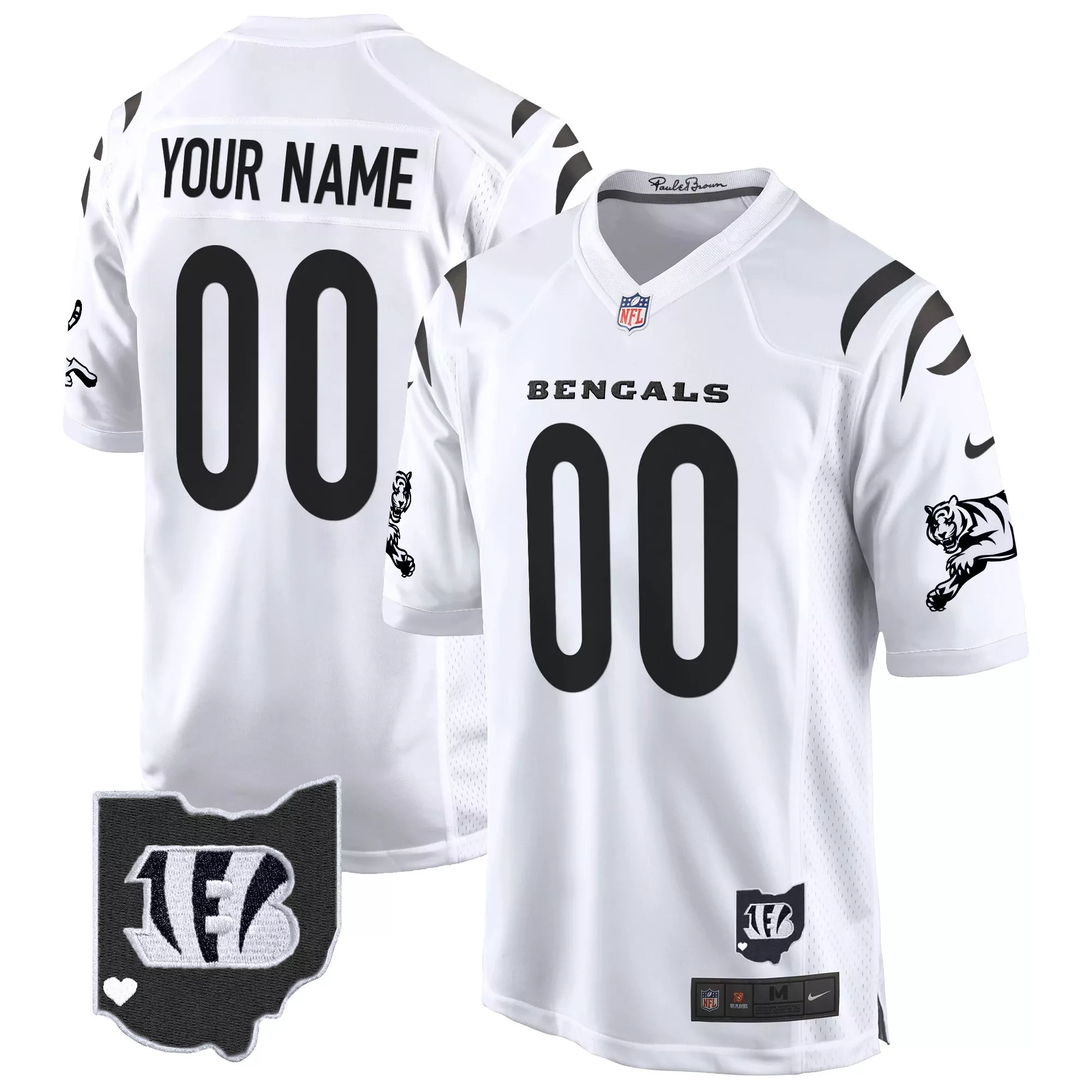 white gold youth cincinnati bengals ohio patch vapor limited gold custom jersey all stitched