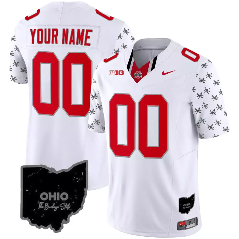 white gold youth ohio state buckeyes 2023 alternate gold custom jersey stitched