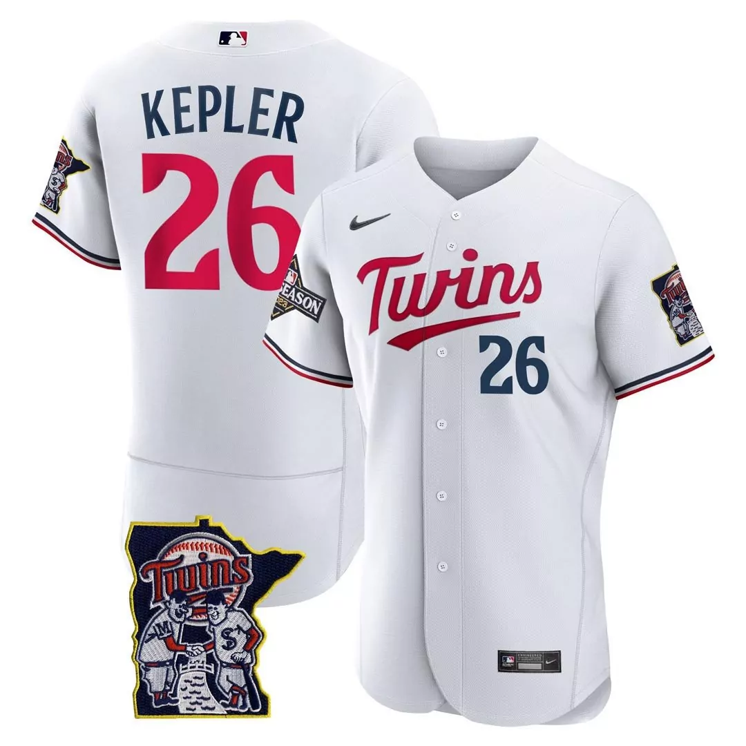 white max kepler mens minnesota twins flex base postseason patch jersey all stitched