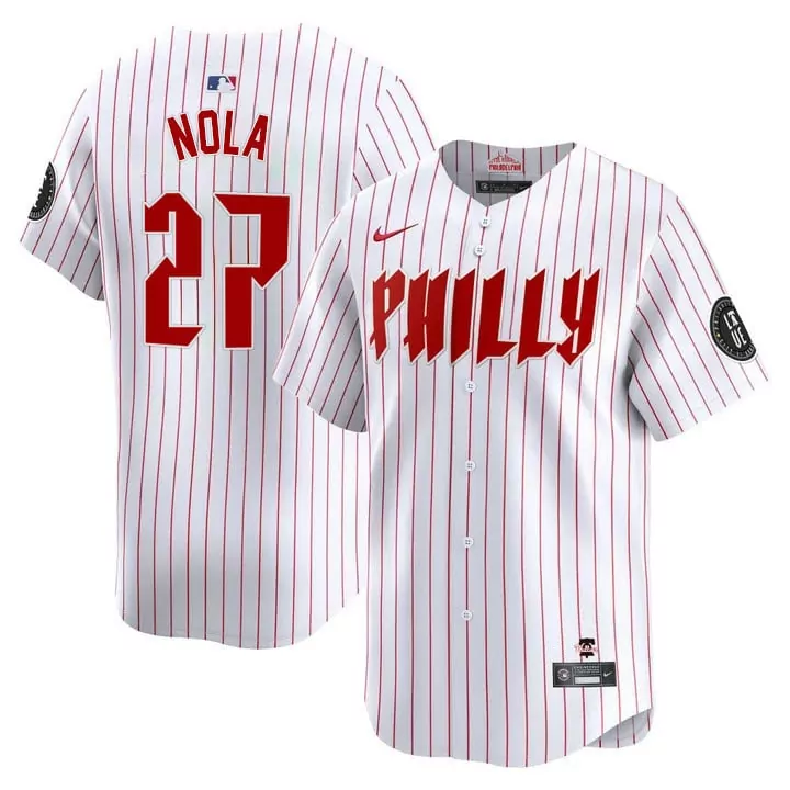 white limited youth philadelphia phillies 2024 fourth of july vapor premier limited custom jersey v4 all stitched