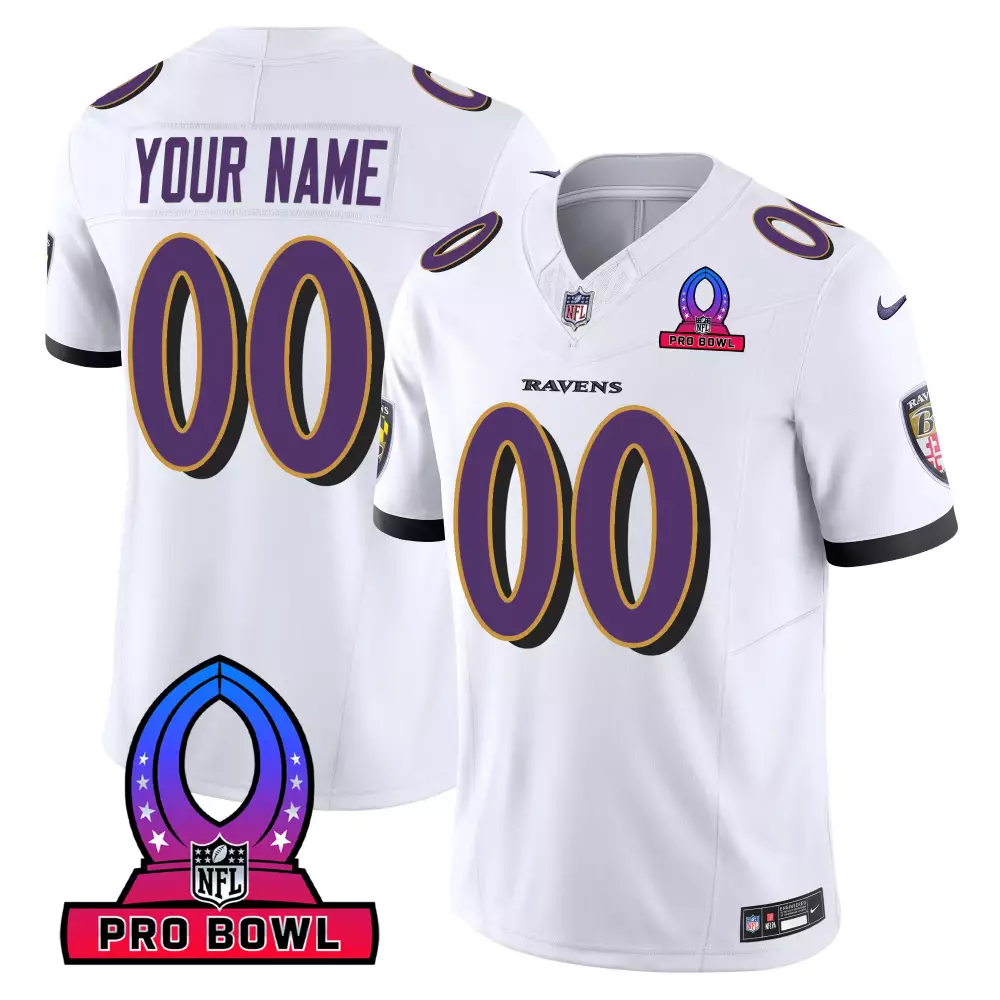 white men baltimore ravens 2023 afc north champions patch vapor limited custom jersey all stitched