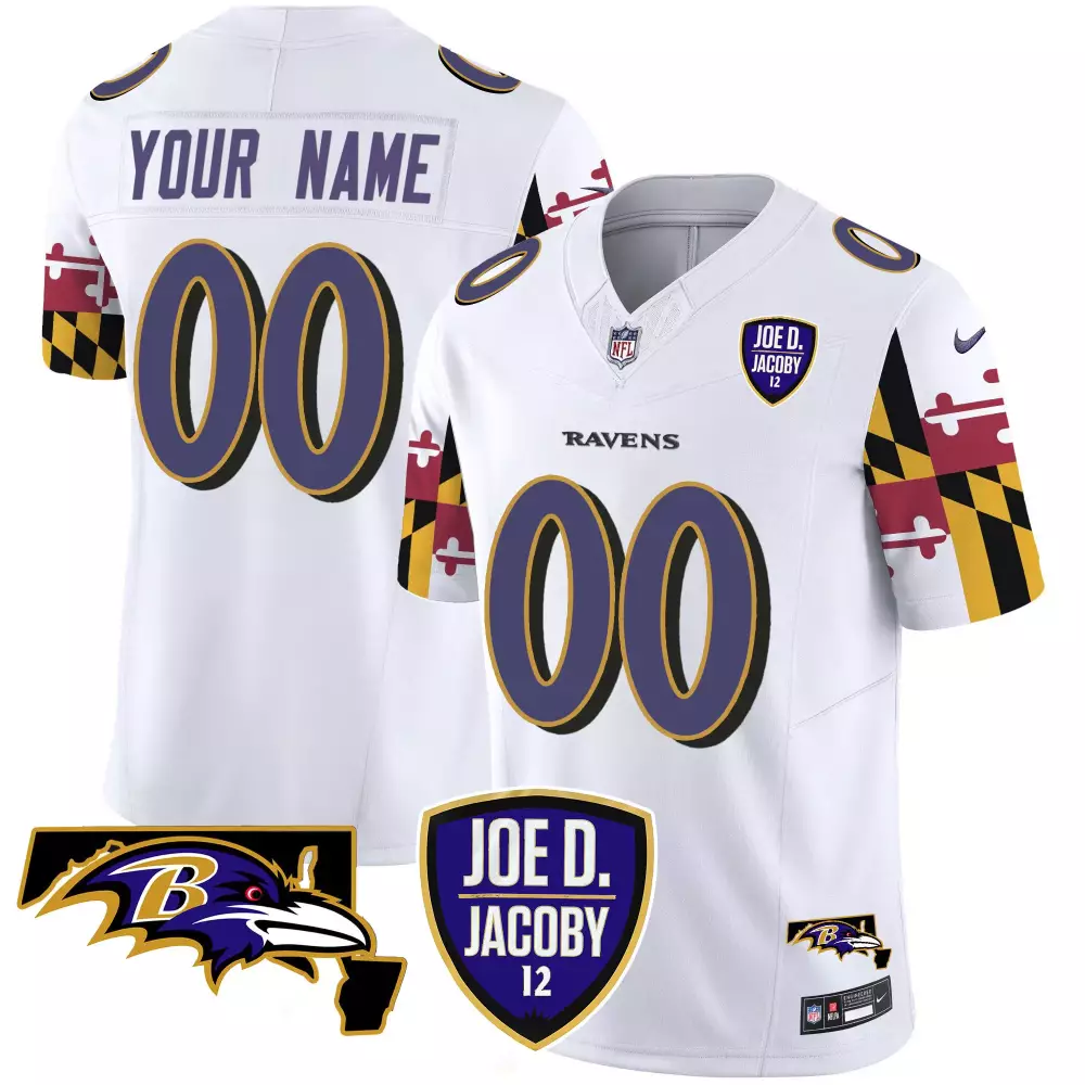 white men baltimore ravens joe d jacoby patch vapor limited custom jersey v2 all stitched