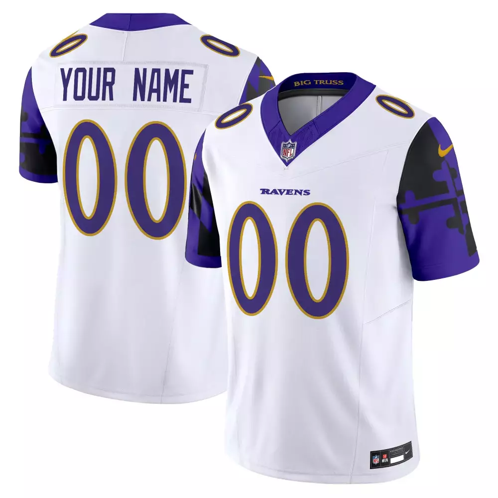 white men baltimore ravens maryland flag vapor limited custom jersey all stitched