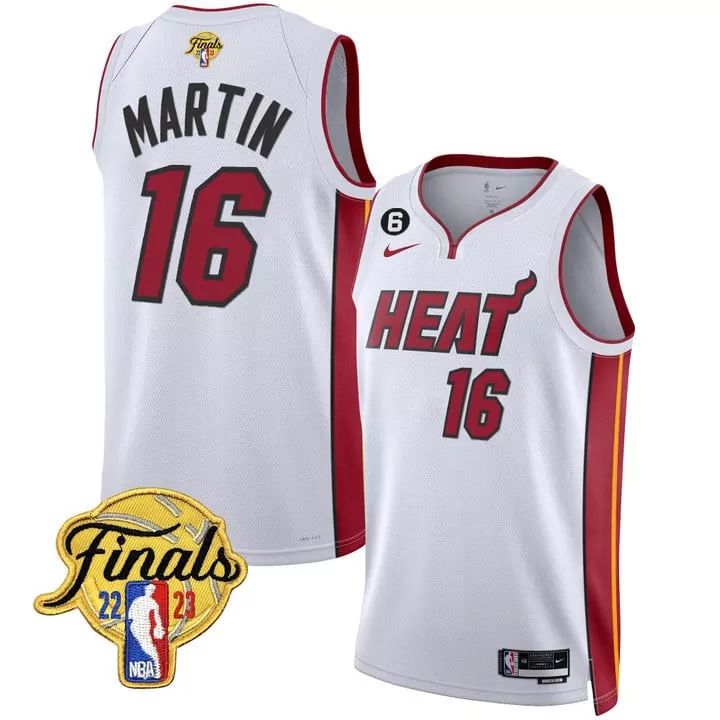 white men caleb martin miami heat nba finals patch jersey all stitched