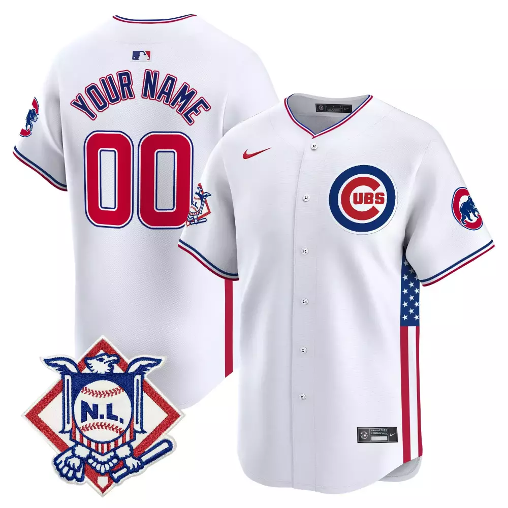 2024 Fourth of July Men's Chicago Cubs Jersey | White Vapor Premier Limited Edition V3 | Custom Fan Gear for Men, Women & Youth