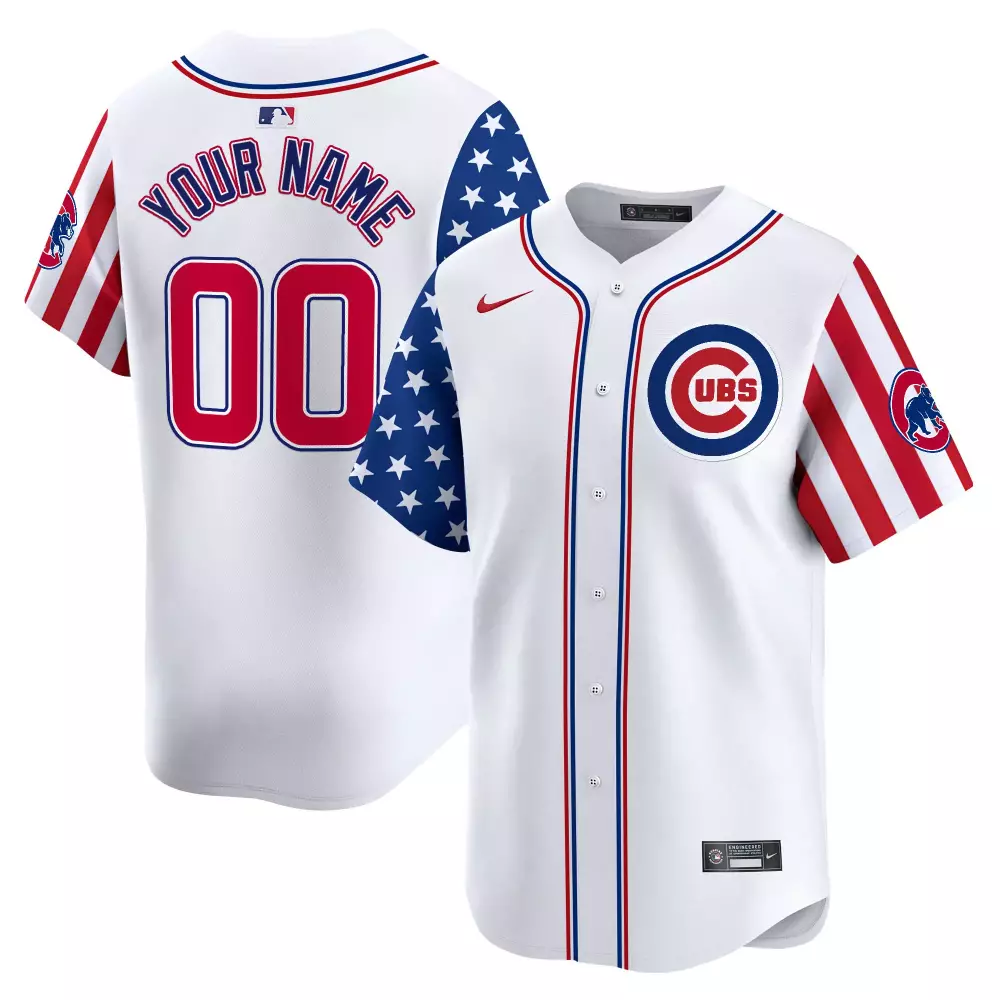 2024 Fourth of July Men's Chicago Cubs Jersey | White Vapor Premier Limited Edition V3 | Custom Fan Gear for Men, Women & Youth