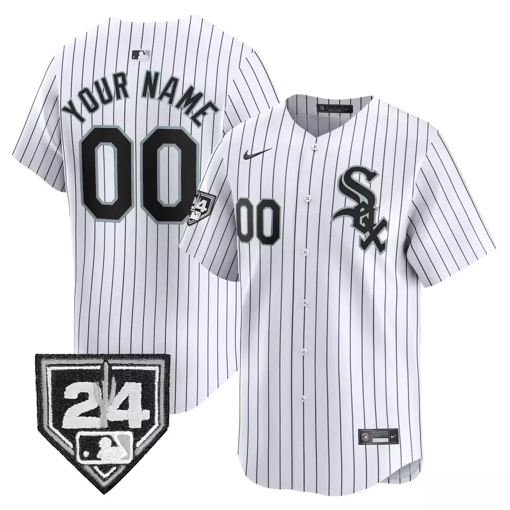 white gold youth chicago white sox 2024 spring training patch vapor premier limited custom jersey all stitched
