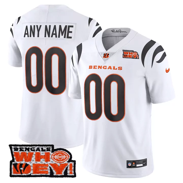 white men cincinnati bengals who dey patch custom jersey all stitched