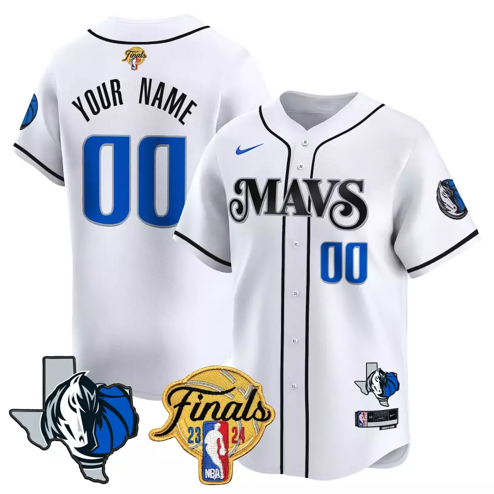 white gold youth dallas mavericks texas patch baseball custom jersey all stitched