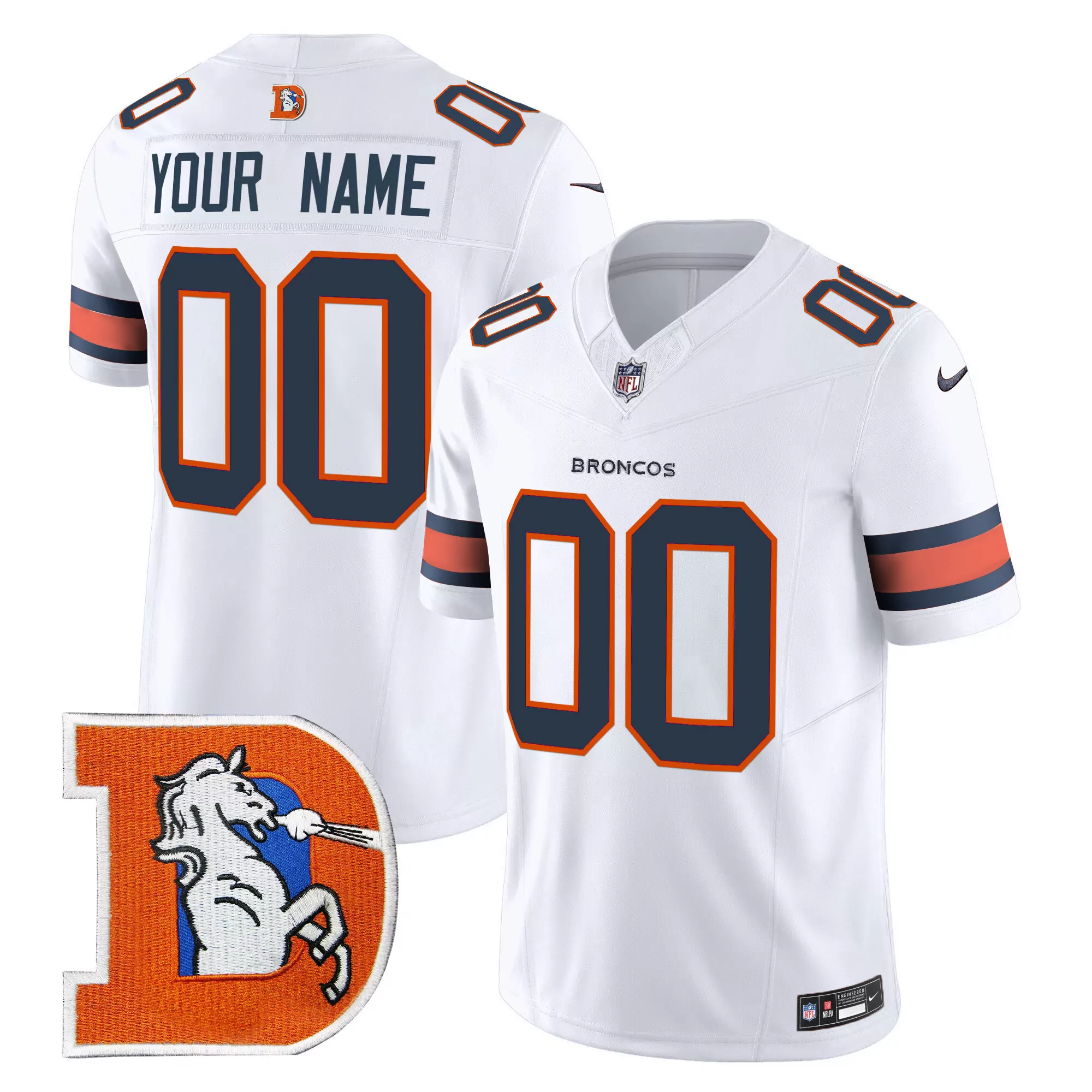 white men denver broncos throwback vapor limited custom jersey v2 all stitched