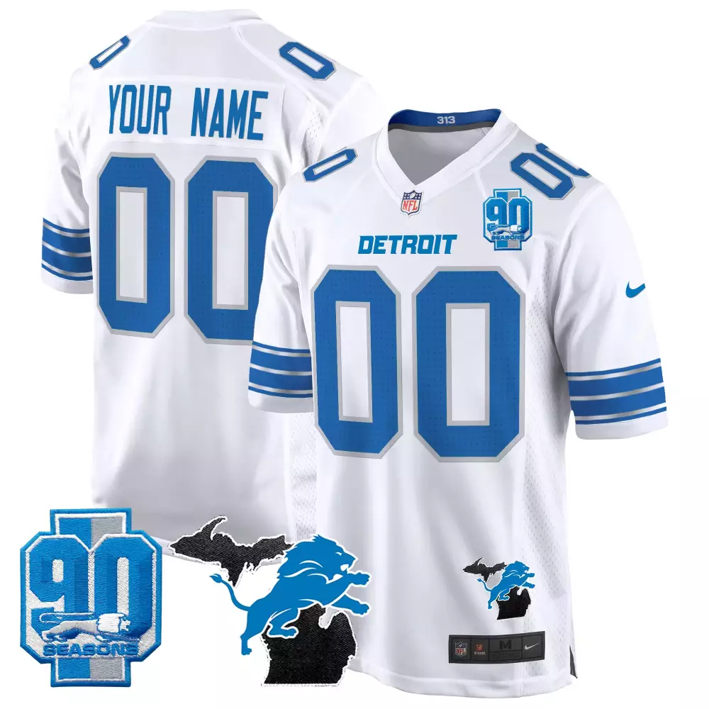 white men detroit lions 2024 90th john madden patch vapor limited custom jersey v2 all stitched