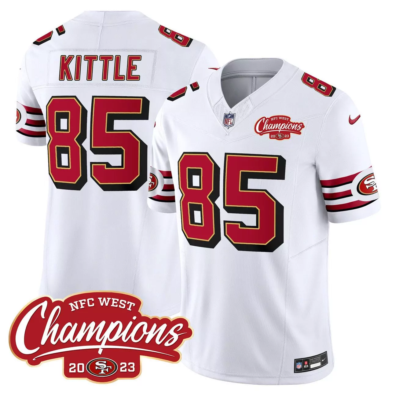 white men george kittle san francisco 49ers game jersey
