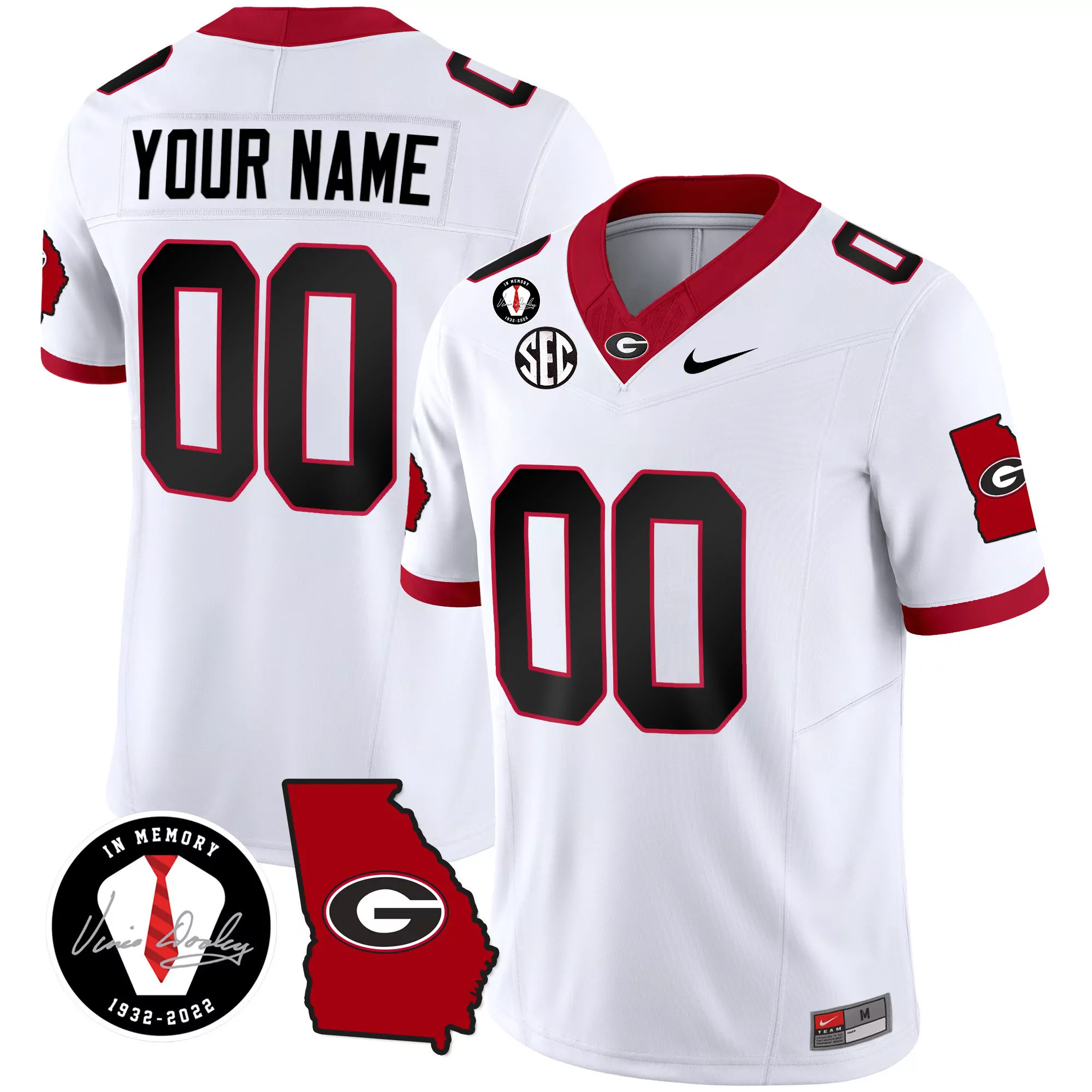 white men georgia bulldogs 2024 vapor custom jersey v3 georgia map all stitched