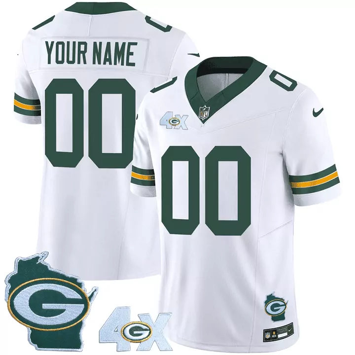 Green Bay Packers 2023 Women's White Stitched Jersey | Yellow 13x World Champions | Fan Gear for All