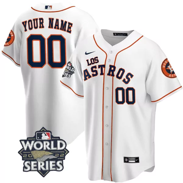 Houston Astros Hispanic Heritage World Series Patch Custom Jersey | All Stitched White Design | Gift Idea for Men, Women & Youth