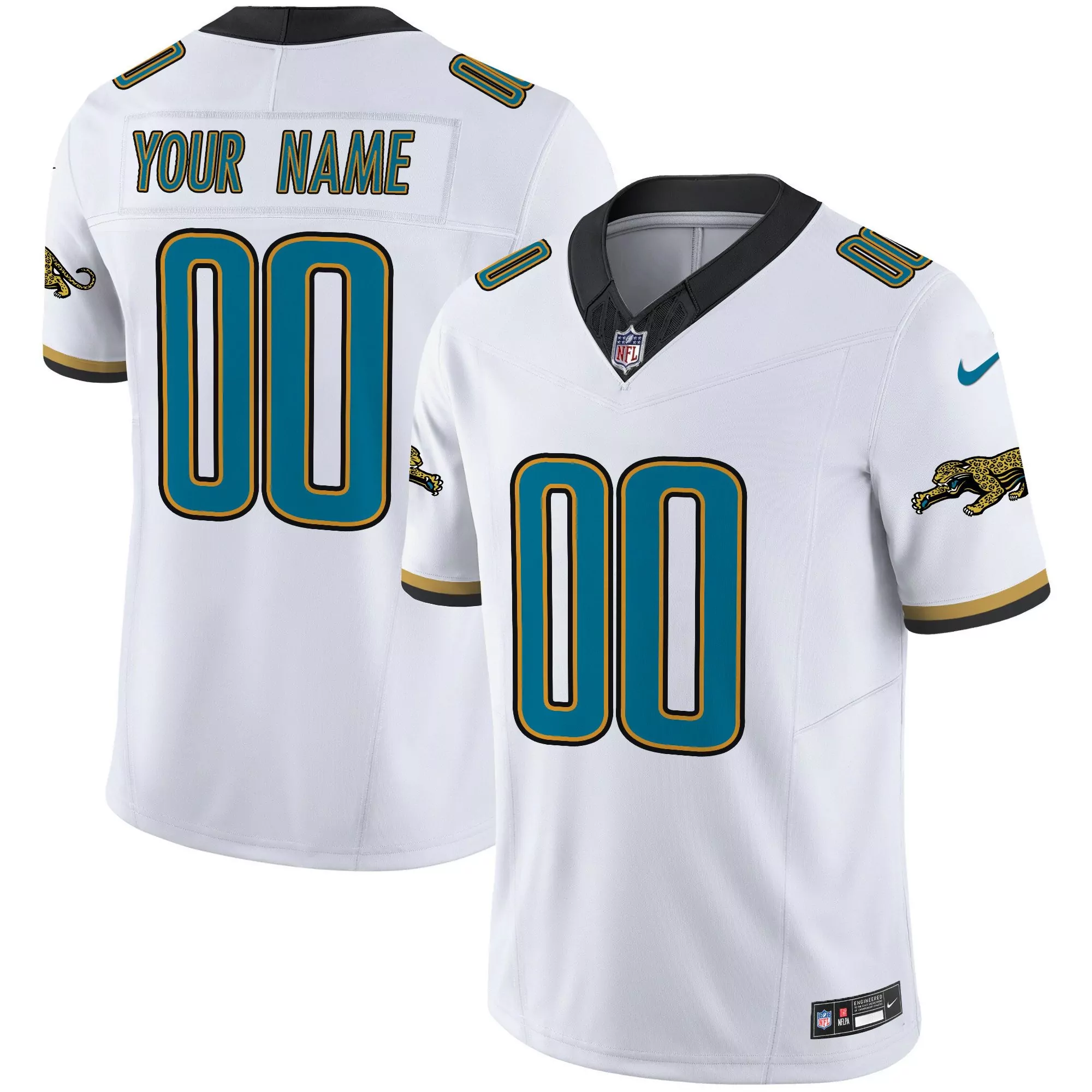 white men jacksonville jaguars throwback vapor limited custom jersey all stitched
