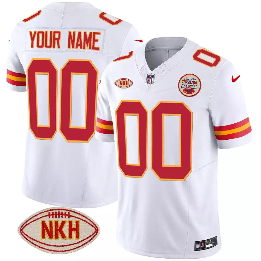 white men kansas city chiefs nkh patch 2023 vapor limited custom jersey all stitched