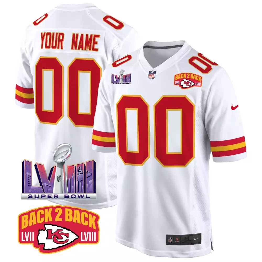white men kansas city chiefs super bowl lviii back 2 back patch game custom jersey all stitched