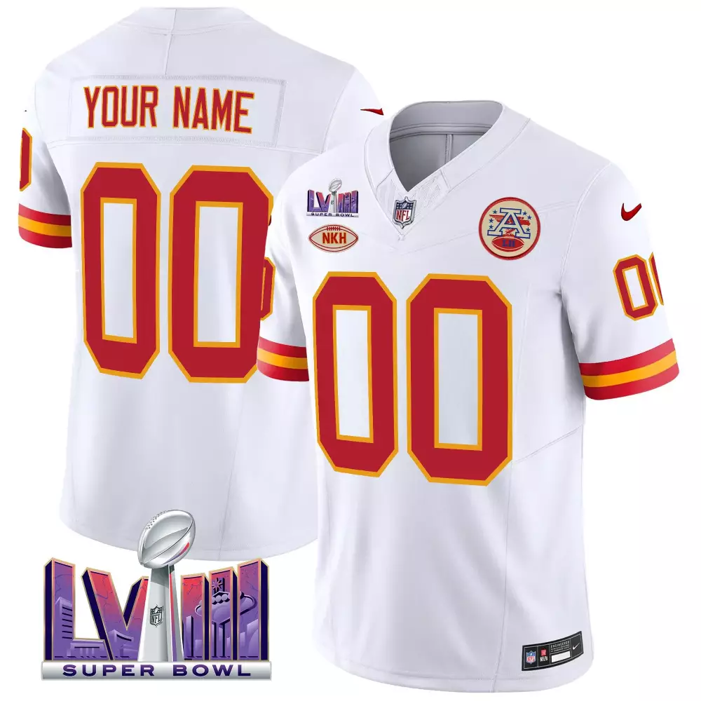 white men kansas city chiefs throwback super bowl lviii vapor custom jersey all stitched