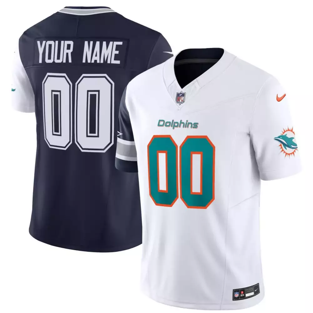 white men miami dolphins mix dallas cowboys custom jersey all stitched