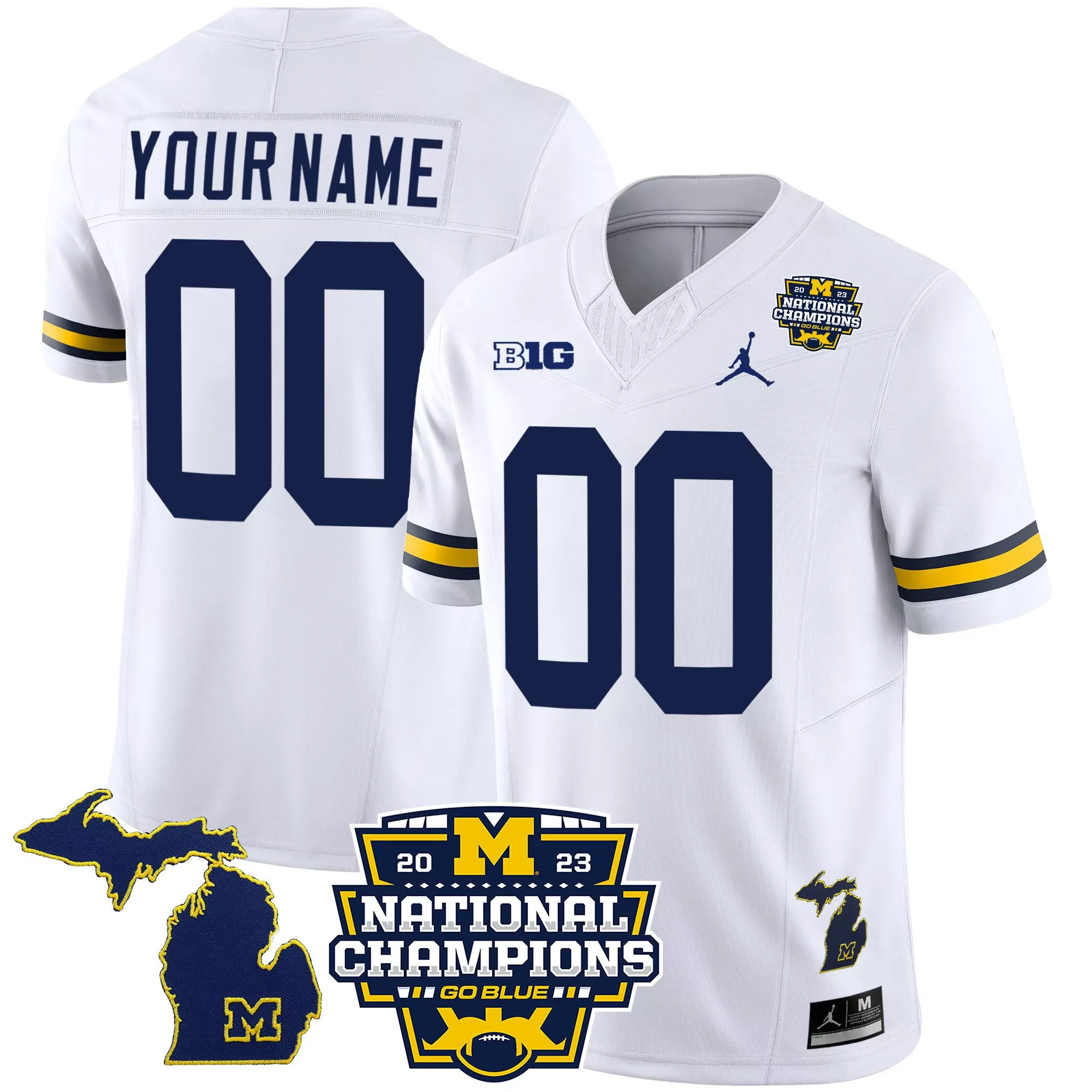 white men michigan wolverines 2023 national champions patch vapor custom jersey v2 all stitched