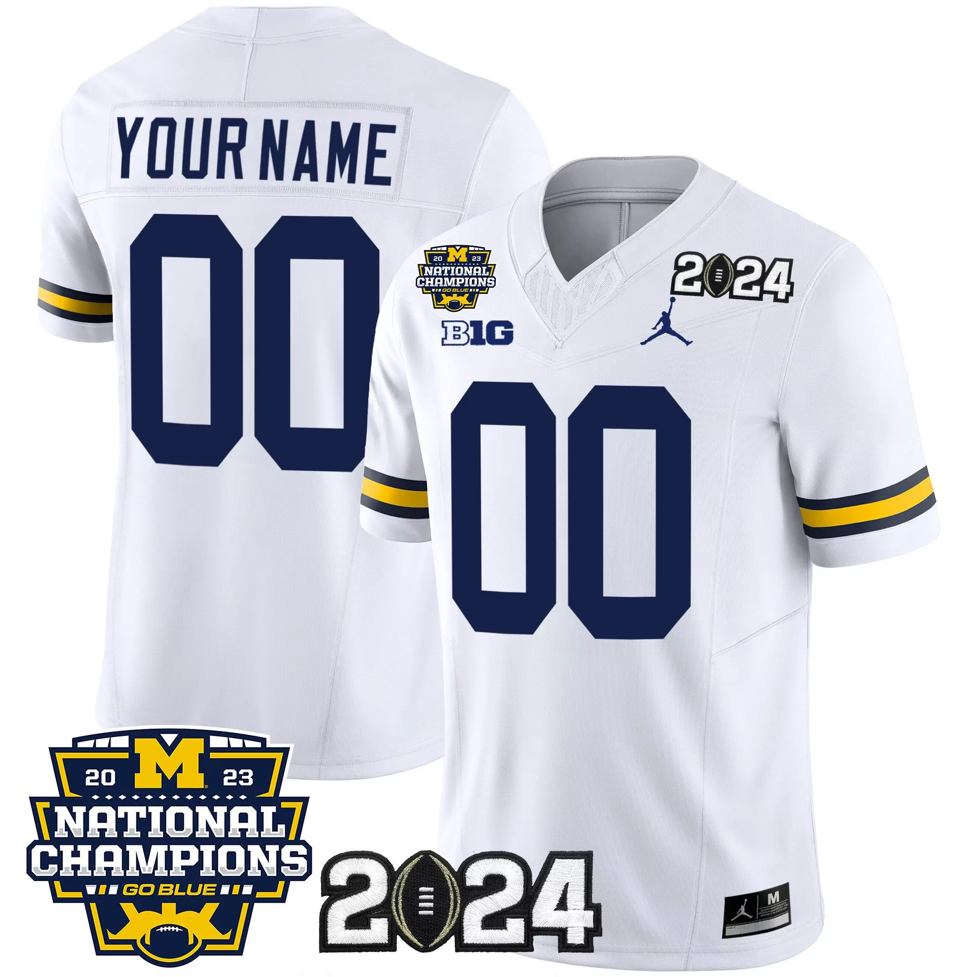 white men michigan wolverines 2023 national champions patch vapor custom jersey v2 all stitched