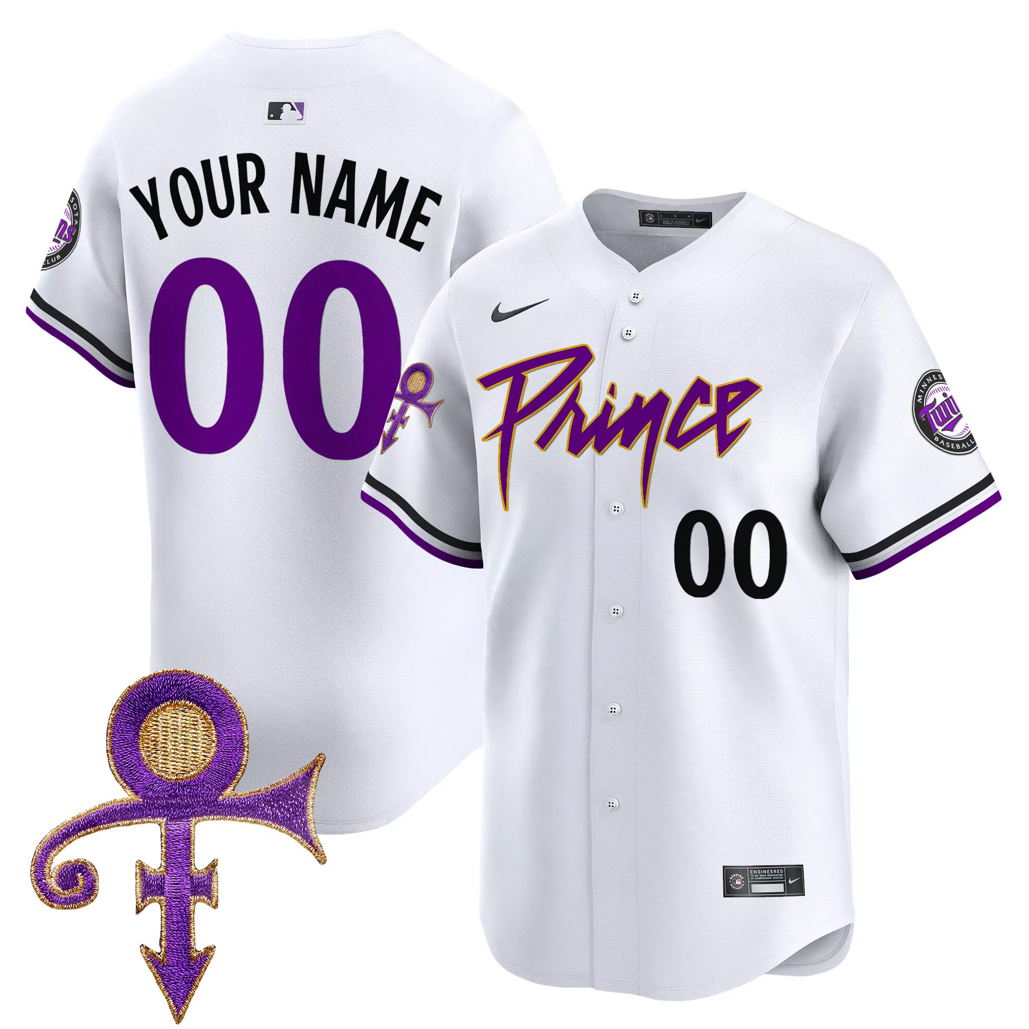 white men minnesota twins prince patch vapor premier limited custom jersey v4 all stitched