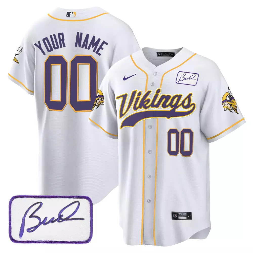 white men minnesota vikings bud grant patch baseball custom jersey all stitched