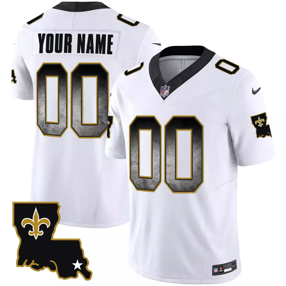 white gold youth new orleans saints 1987 legacy gold vapor custom jersey all stitched
