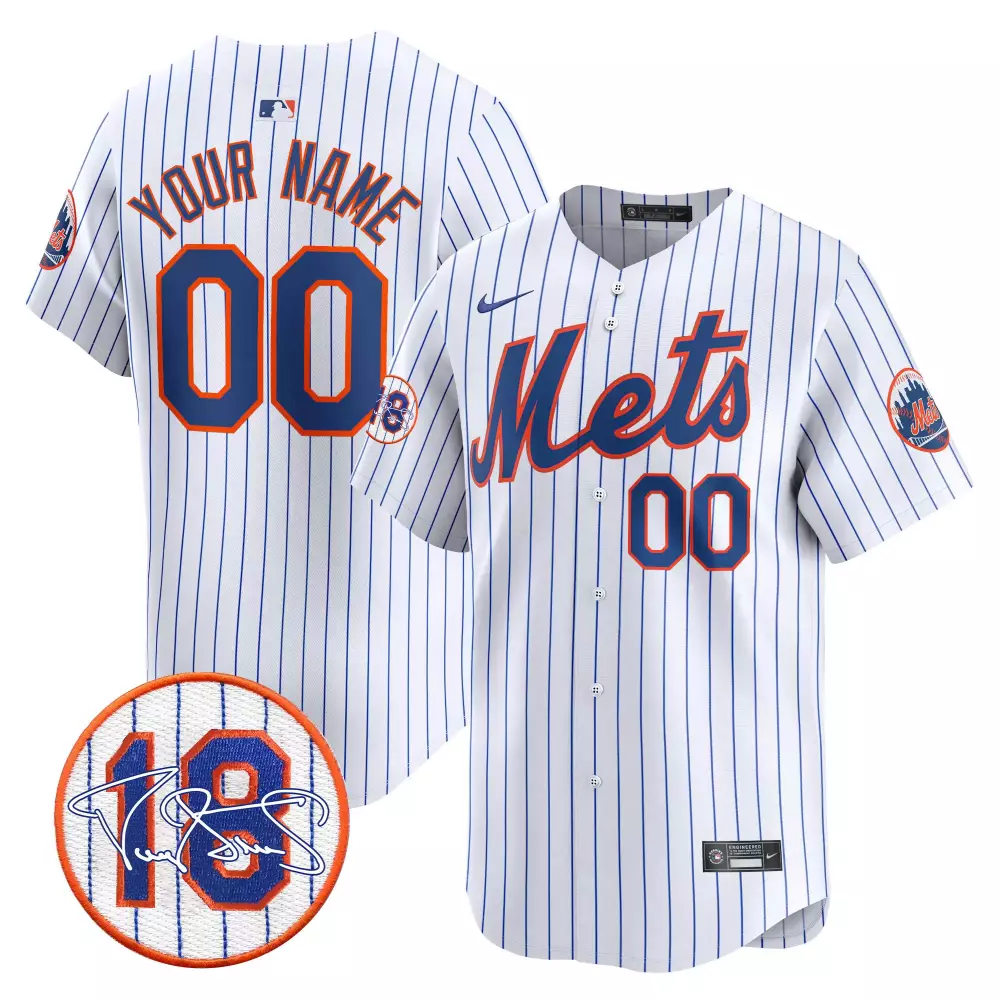 New York Mets Darryl Strawberry Patch Jersey | White Gold Vapor Premier Limited Custom Edition | Fan Gear for Men, Women & Youth