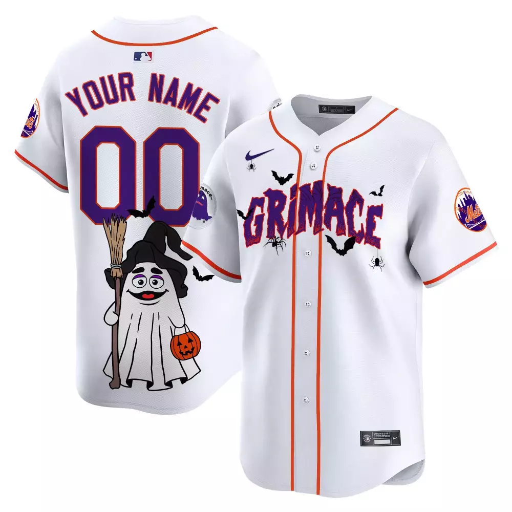 New York Mets Grimace Halloween Jersey | Black Vapor Premier Limited Edition | Custom Printed Fan Gear | For Men, Women & Youth