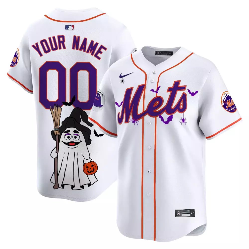 New York Mets Grimace Halloween Vapor Premier Limited Jersey V2 | White Stitched Custom Design | Fan Gear | For Men, Women & Youth