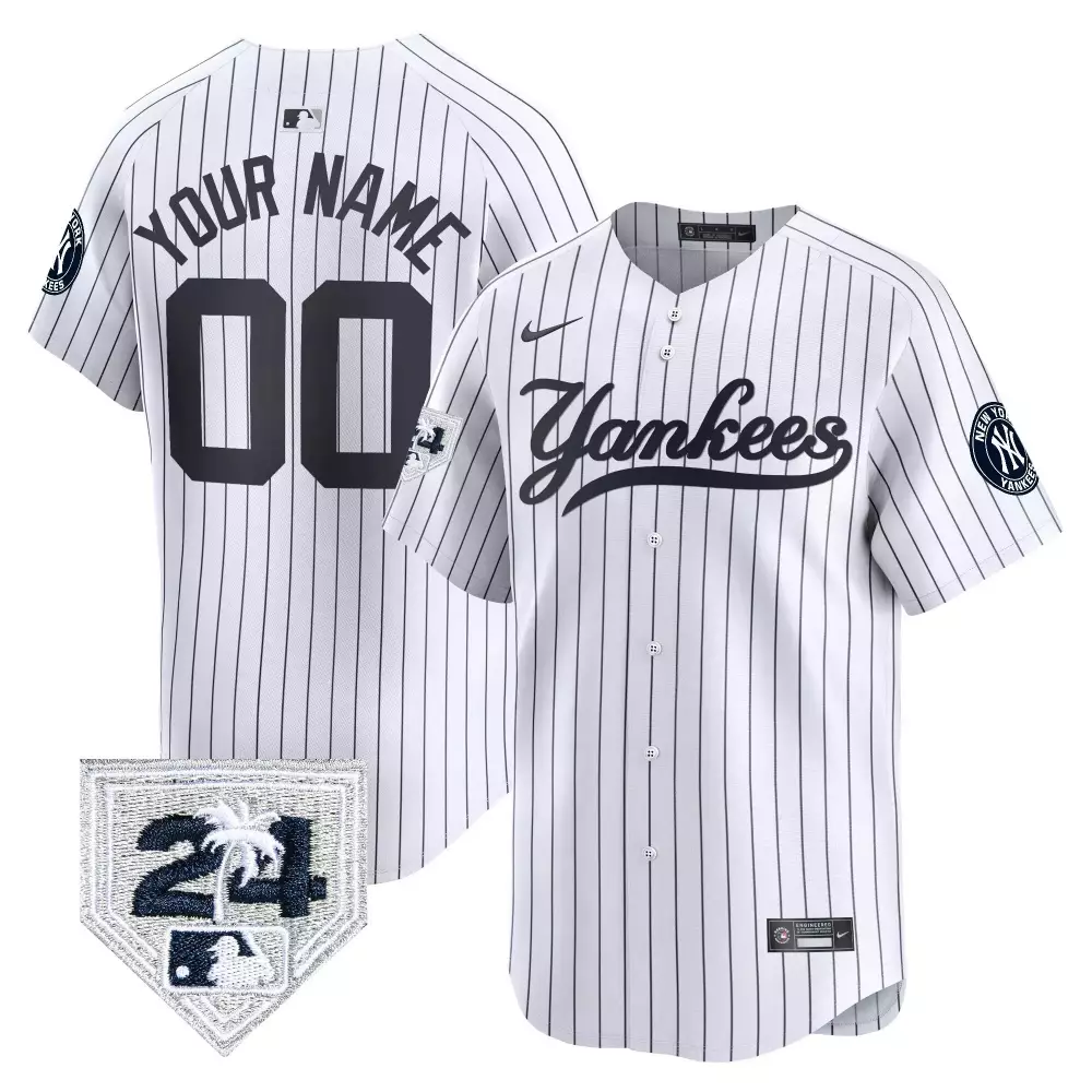 white men new york yankees 2024 spring training patch vapor premier limited custom jersey v2 all stitched