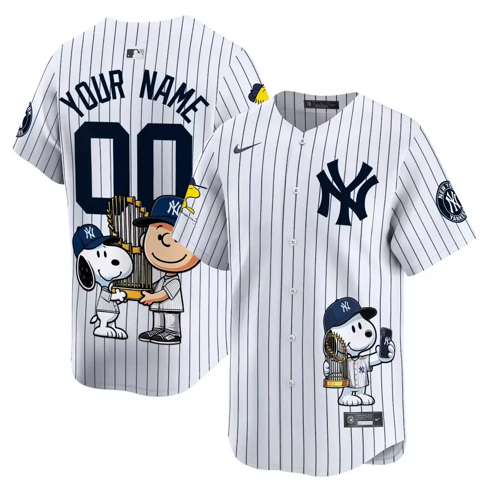 white men new york yankees peanut snoopy vapor premier limited custom jersey printed