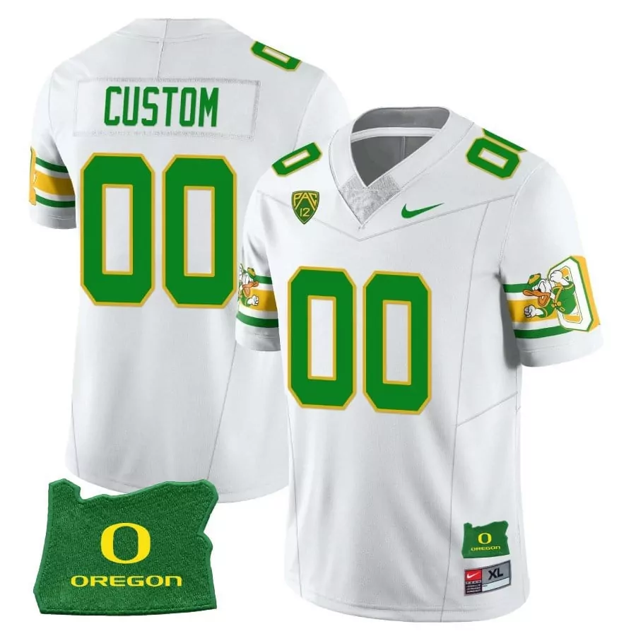 white men oregon ducks ducks mighty oregon ducks 1984 throwback custom jersey v1 oregon ducks state stitched