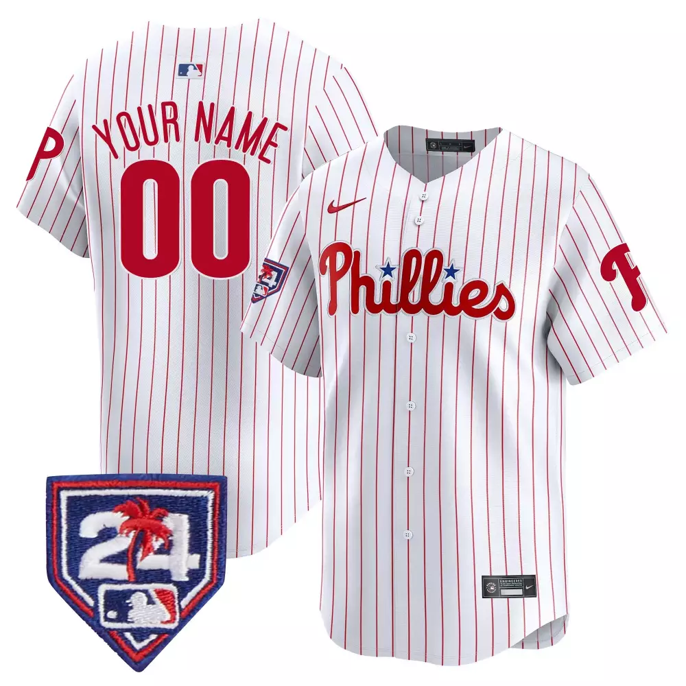 white men philadelphia phillies 2024 nl east division champions gold vapor premier limited custom jersey all stitched