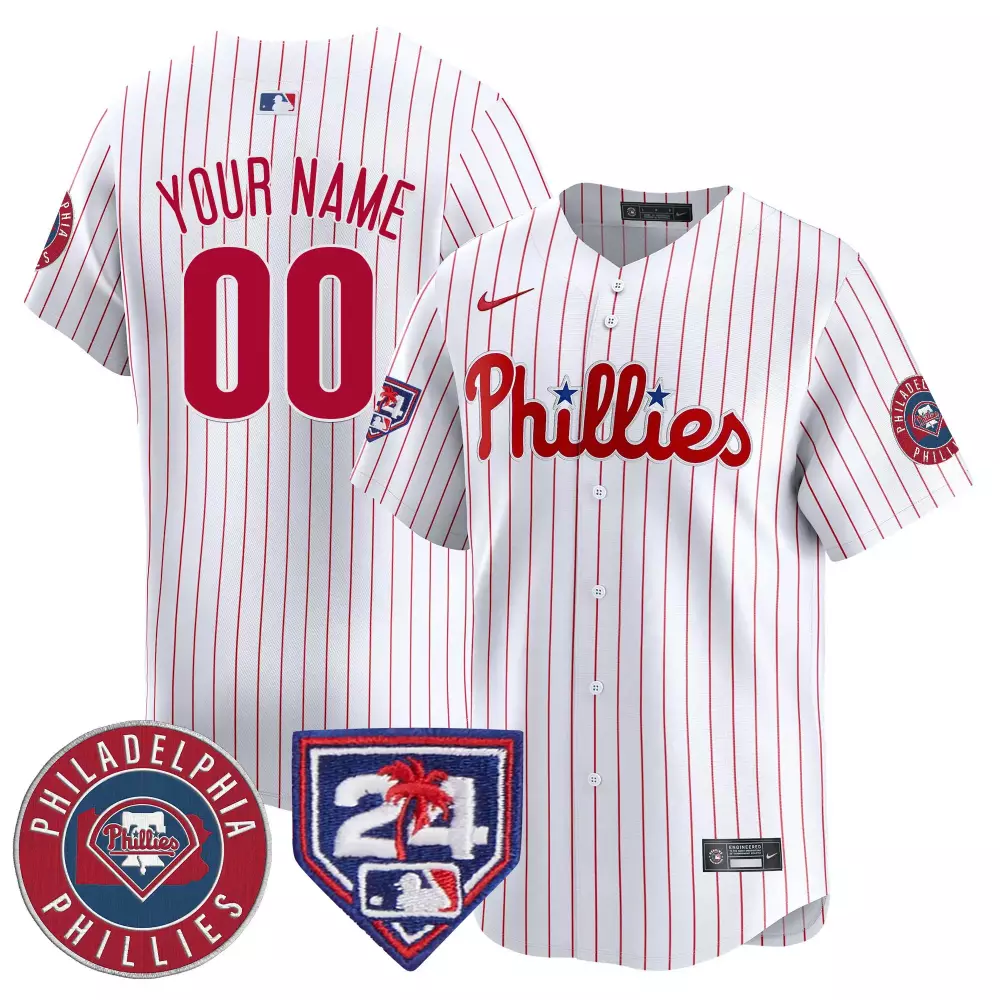 white men philadelphia phillies 2024 nl east division champions gold vapor premier limited custom jersey all stitched