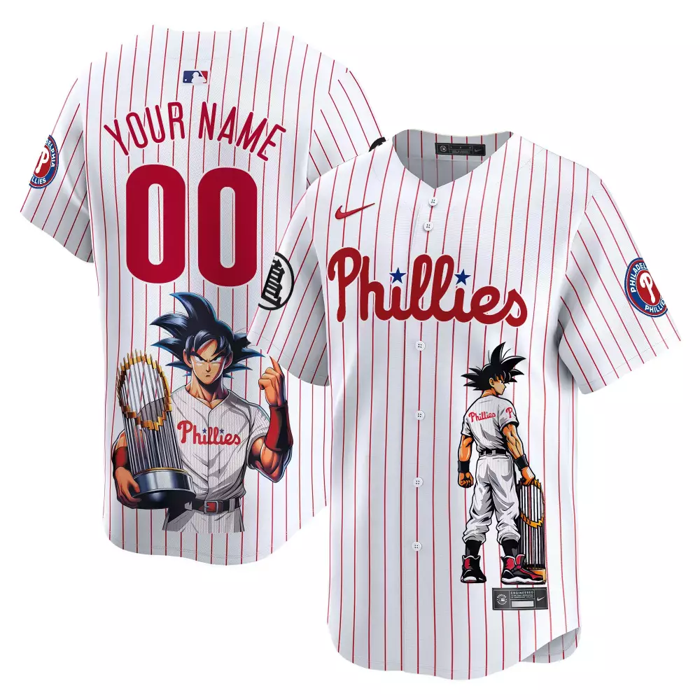 white men philadelphia phillies dragon ball son goku vapor premier limited custom jersey printed