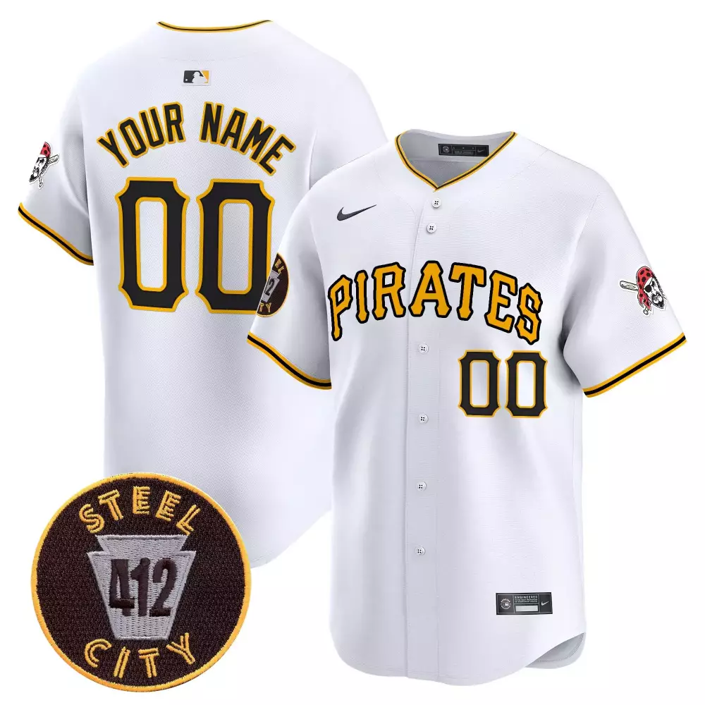 white men pittsburgh pirates 412 patch vapor premier limited custom jersey v3 all stitched