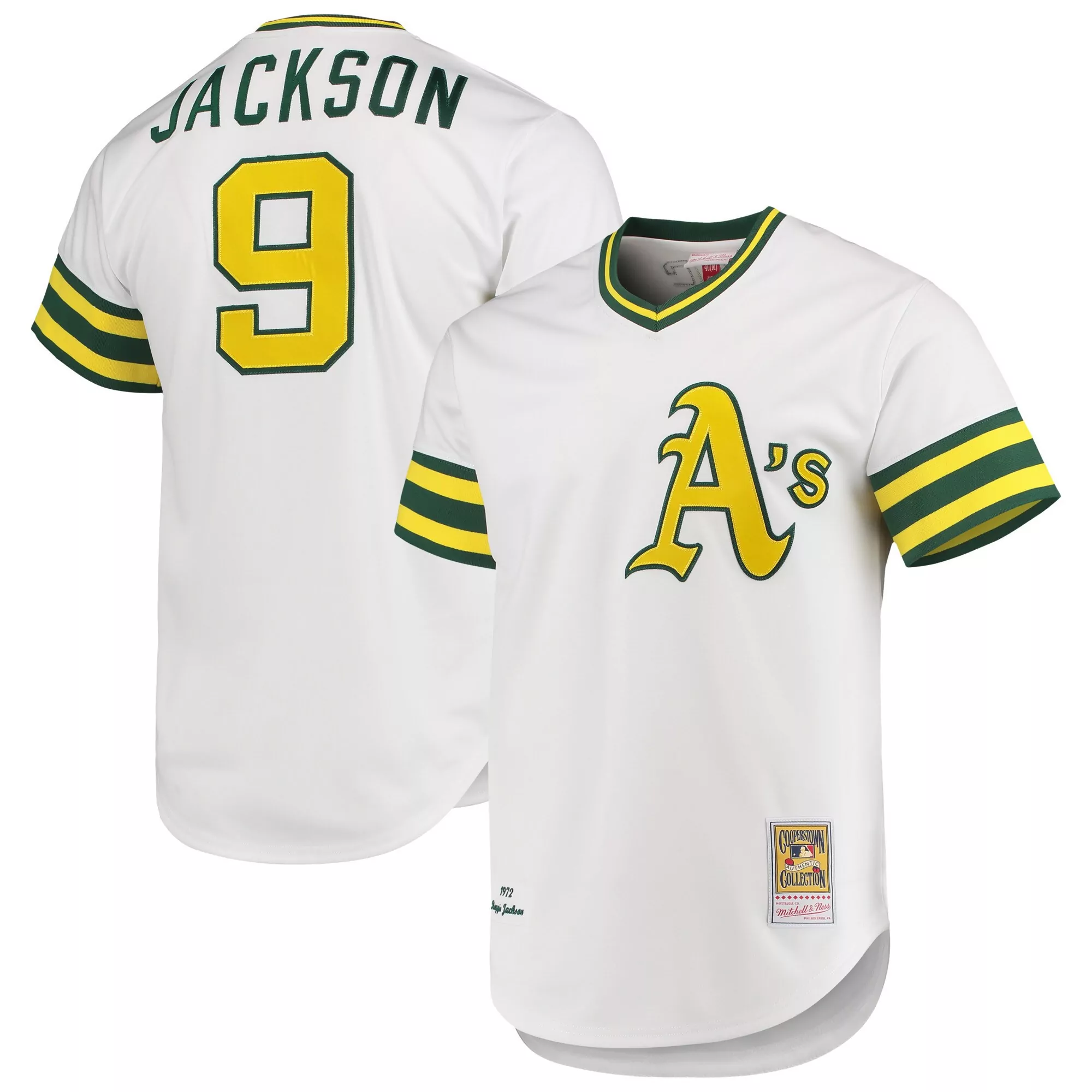 white men reggie jackson oakland athletics 1972 cooperstown white jersey all stitched