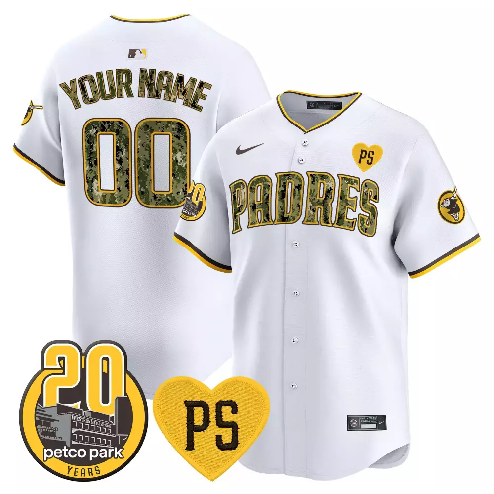 white men san diego padres for peter petco park 20th patch usmc vapor premier limited custom jersey v2 all stitched