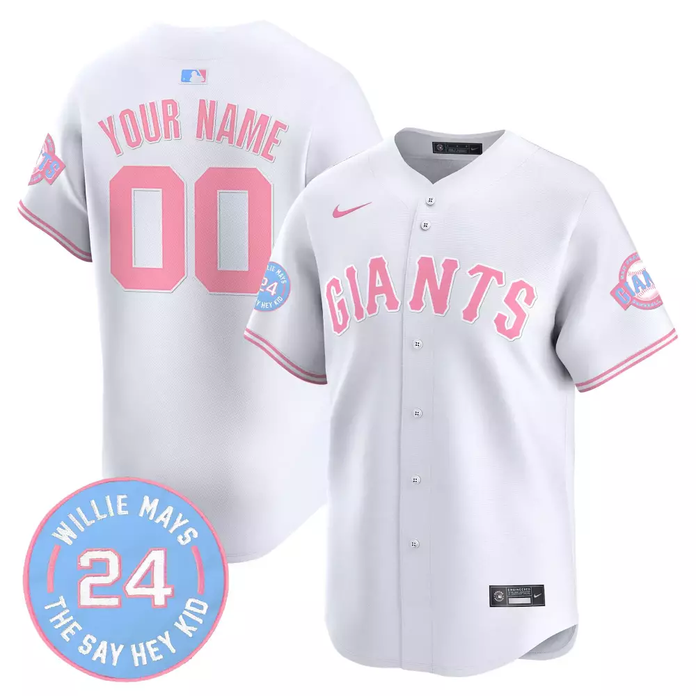 white gold youth san francisco giants 2024 willie mays patch vapor premier limited custom jersey v3 all stitched